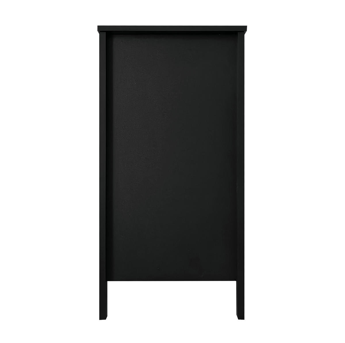 KOMMODE 79/80,5/39,5 cm Schwarz aus Spanplatte mit 5 Schubladen - Schwarz, Holzwerkstoff (39.5/80.5/79cm) - OKMYHOME
