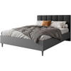 POLSTERBETT Lectus 166/211/108 mit 2 Nachttischen schwarz - Graphitfarben/Schwarz, Holzwerkstoff/Textil (160/200cm) - Beautysofa