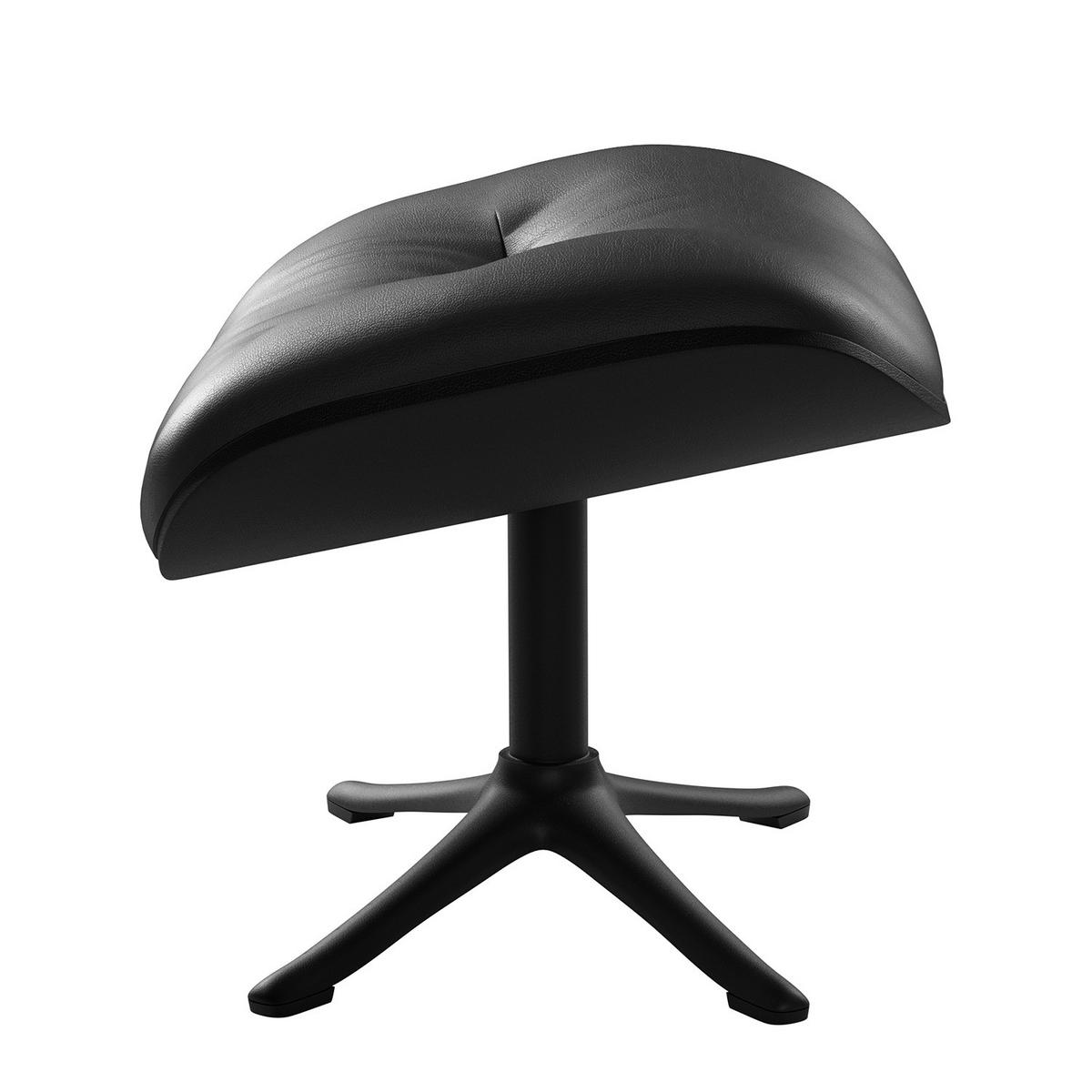 POLSTERHOCKER - Schwarz, Leder/Metall (44/39/42cm) - home24