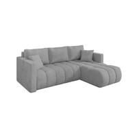 ROHOVÁ SEDAČKA s funkcí spaní, otoman vpravo GARD-L 226x146x85 šedá manšestr - šedá/černá, kompozitní dřevo/textil (226/146cm) - ALTDECOR