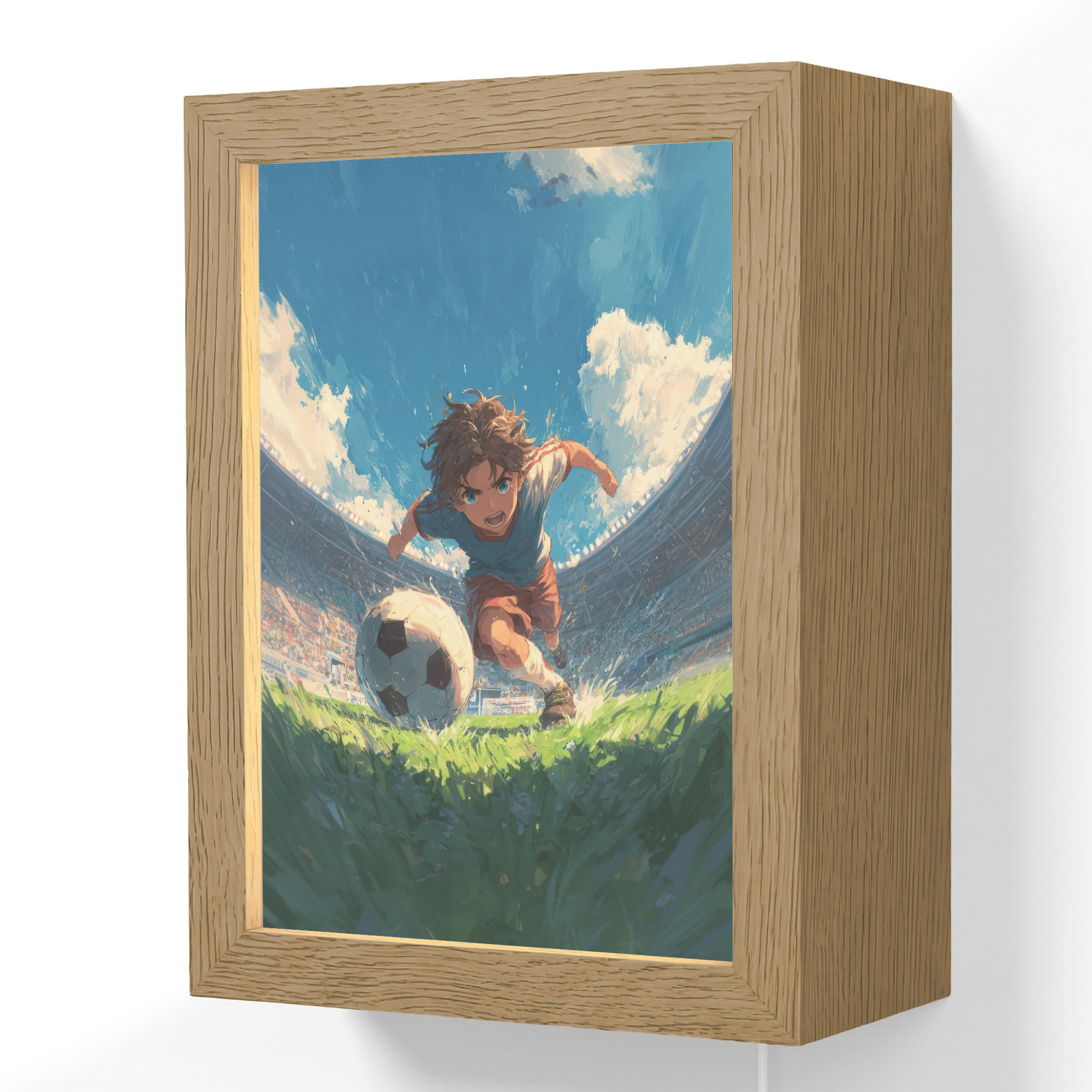 OnlyWow NÁSTĚNNÁ LAMPA Stadion - Fotbalista - Míč 15x20 cm