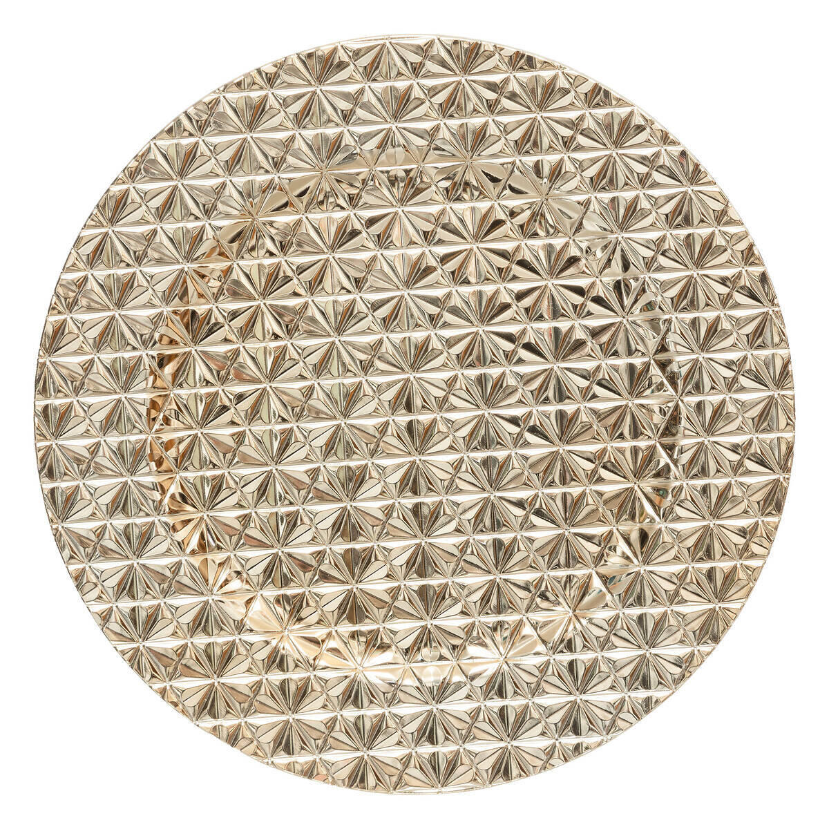 UNTERTELLER Geometrisches Muster Gold Ø 33 cm - Goldfarben, Kunststoff (33cm) - Atmosphera Createur d´interieur