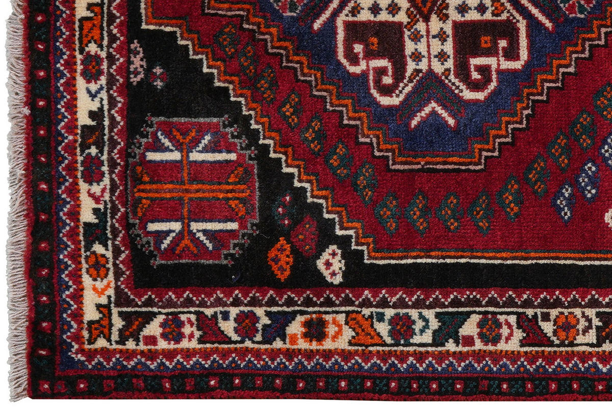 TEPPICH Gashgai Mehrfarbig 153/104 cm Schurwolle - Multicolor, Textil (104/153cm) - Looma