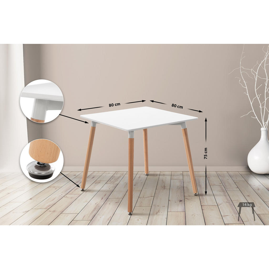 Thumbnail - CLP Konsolentisch, Weiß, Holz, 80x75x80 cm, Wohnzimmer, Wohnzimmertische, Konsolentische