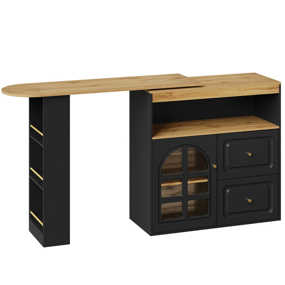 STEHTISCH drehbar ausziehbar 138-204 cm MDF Schwarz - Schwarz, Holz (39/104/138cm) - Beauniv