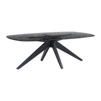 COUCHTISCH - Ornamentsicherheitsglas & Metall - Schwarz - LEGRIO - Schwarz, Glas (110/70/38cm) - Vente-Unique