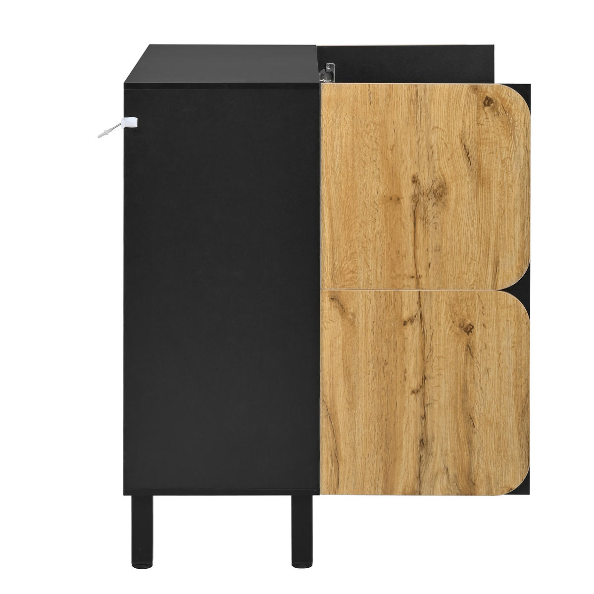 SCHUHSCHRANK 4 Türen verstellbar Eisenbeine modern - Multicolor, Holzwerkstoff (38.5/95/80cm) - FLIEKS