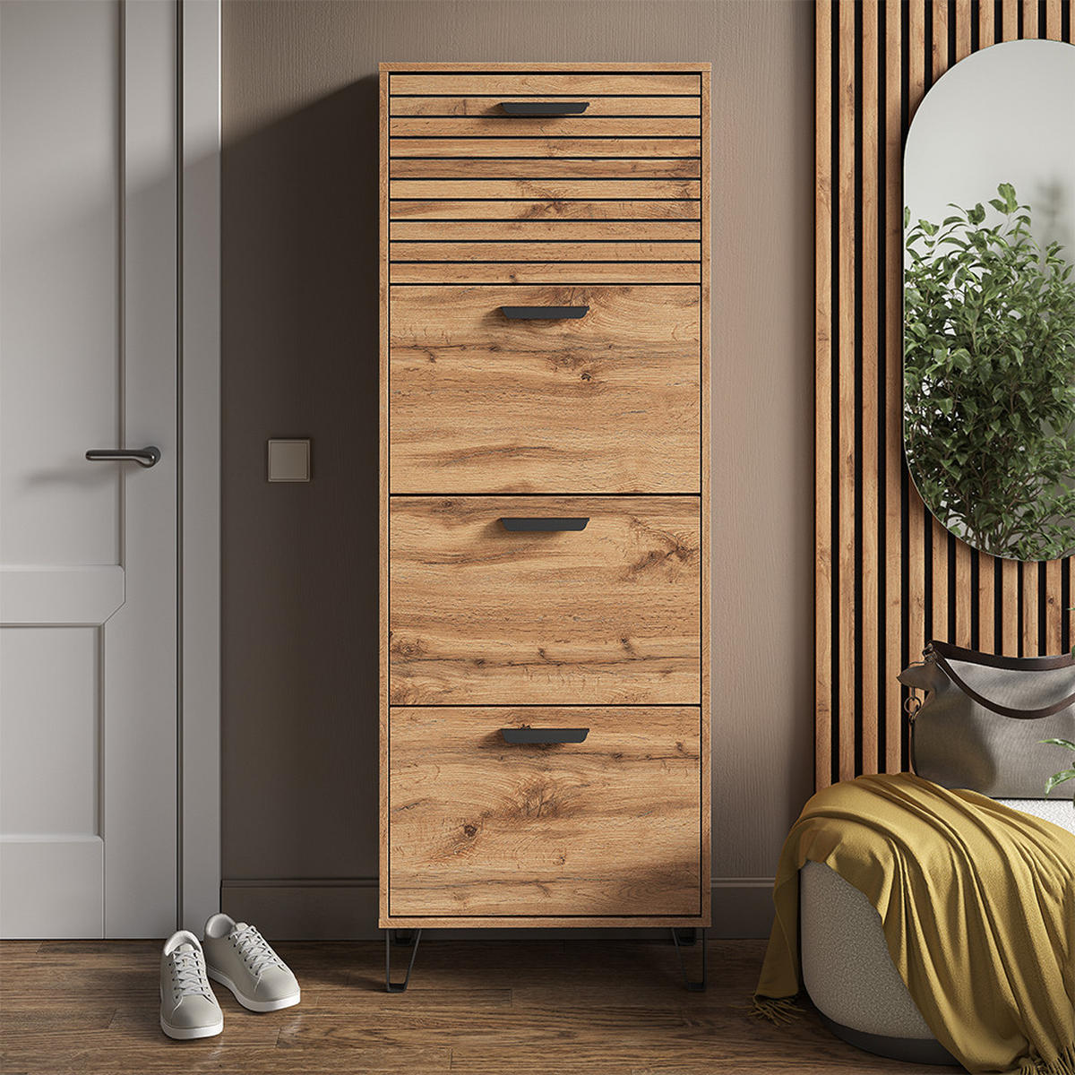 VÝKLOPNÍK NA BOTY Amber Dub Wotan - dub Wotan, kompozitní dřevo (60/168/25.1cm) - Vicco