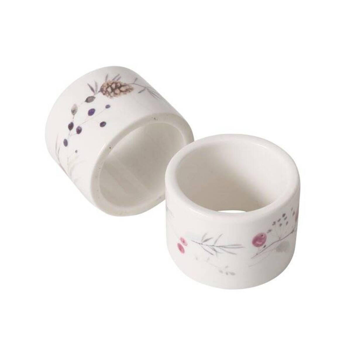 SERVIETTENRINGE Keramik Nordala 2er-Set - Weiß, Keramik (5.2/3.9/5.2cm) - Boltze Home