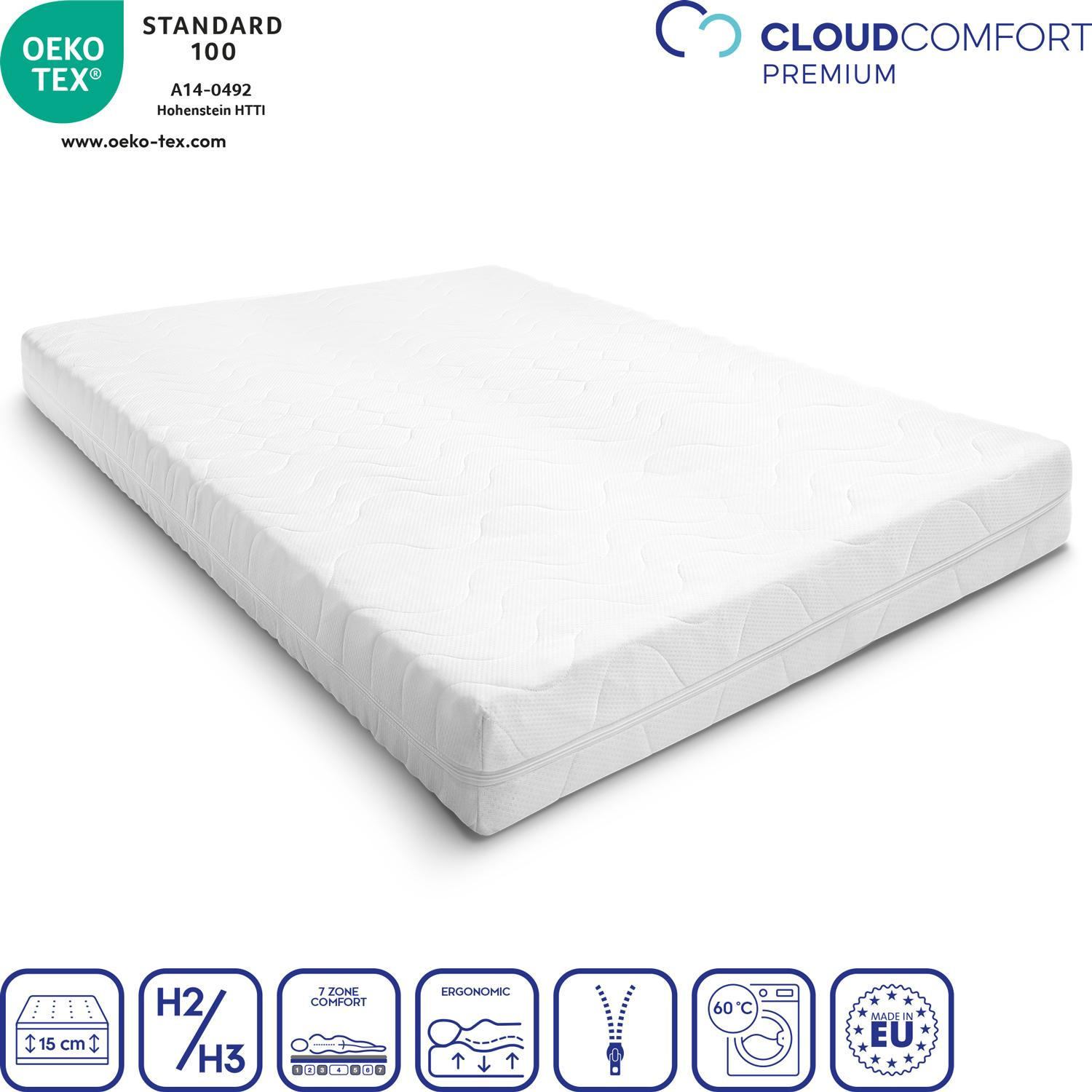 KALTSCHAUMMATRATZE Premium 180x200 cm - Weiß, Textil (180/200cm) - CloudComfort