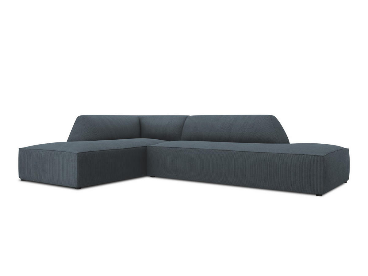 ECKSOFA links Ruby aus Cord blau 4 Sitzplätze - Blau, Textil (180/273cm) - Micadoni