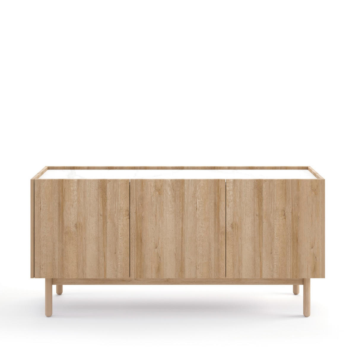 SIDEBOARD BOLOGNA 144/68/37 cm mit 3 Türen Eichefarben - Eichefarben, Holzwerkstoff (144/68/37cm) - MASSENO
