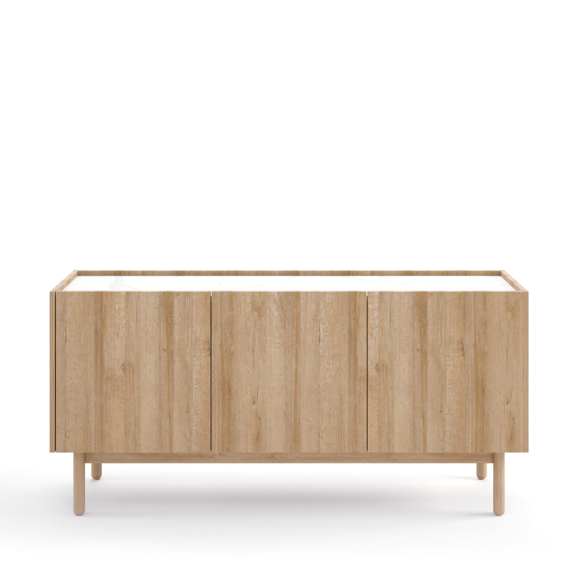 Thumbnail - Masseno Sideboard, Eiche, Holzwerkstoff, 144x68x37 cm, Wohnzimmer, Kommoden & Sideboards, Sideboards