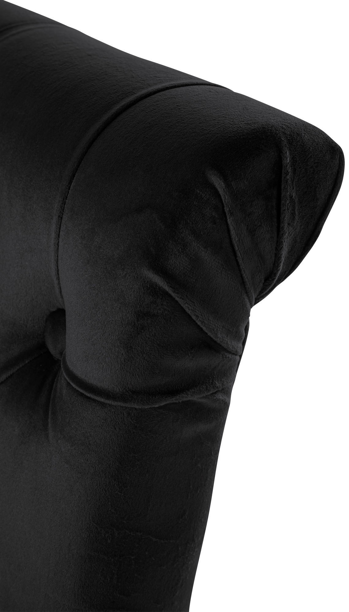 STUHL 2er Set Samt schwarz - Walnussfarben/Schwarz, Holz/Textil (45/98/63cm) - CLP