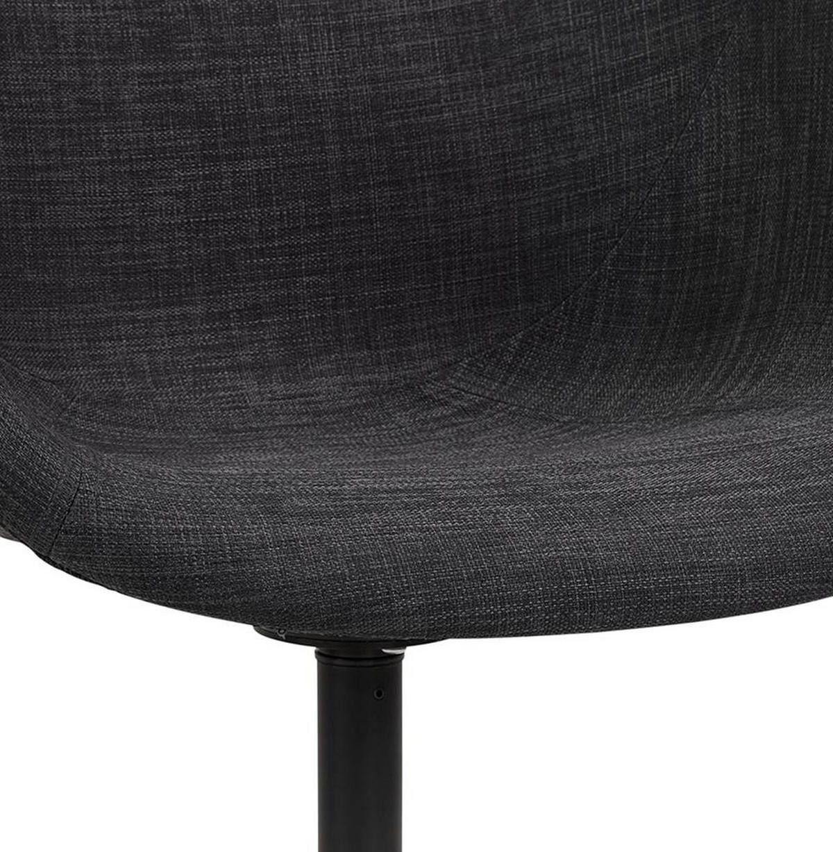 BÜRODREHSTUHL Stoff mit ergonomischer Form und 360° Drehfunktion VENIXA, Anthrazit 59x59x85 cm - Anthrazit/Schwarz, Textil/Metall (59/85/59cm) - KADIMA DESIGN