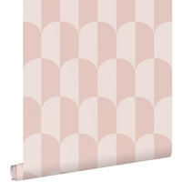 TAPETE Art Decó Muster 53 cm x 10.05 m - Pink, Papier (53/1000cm) - ESTAhome
