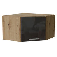 ECKHÄNGESCHRANK Essen W10/60/36 Graphit Hochglanz / Eiche Artisan Matt 60 / 60 / 36cm - Graphitfarben/Eiche Artisan, Holz/Holzwerkstoff (60/36/60cm) - Feldmann-Wohnen