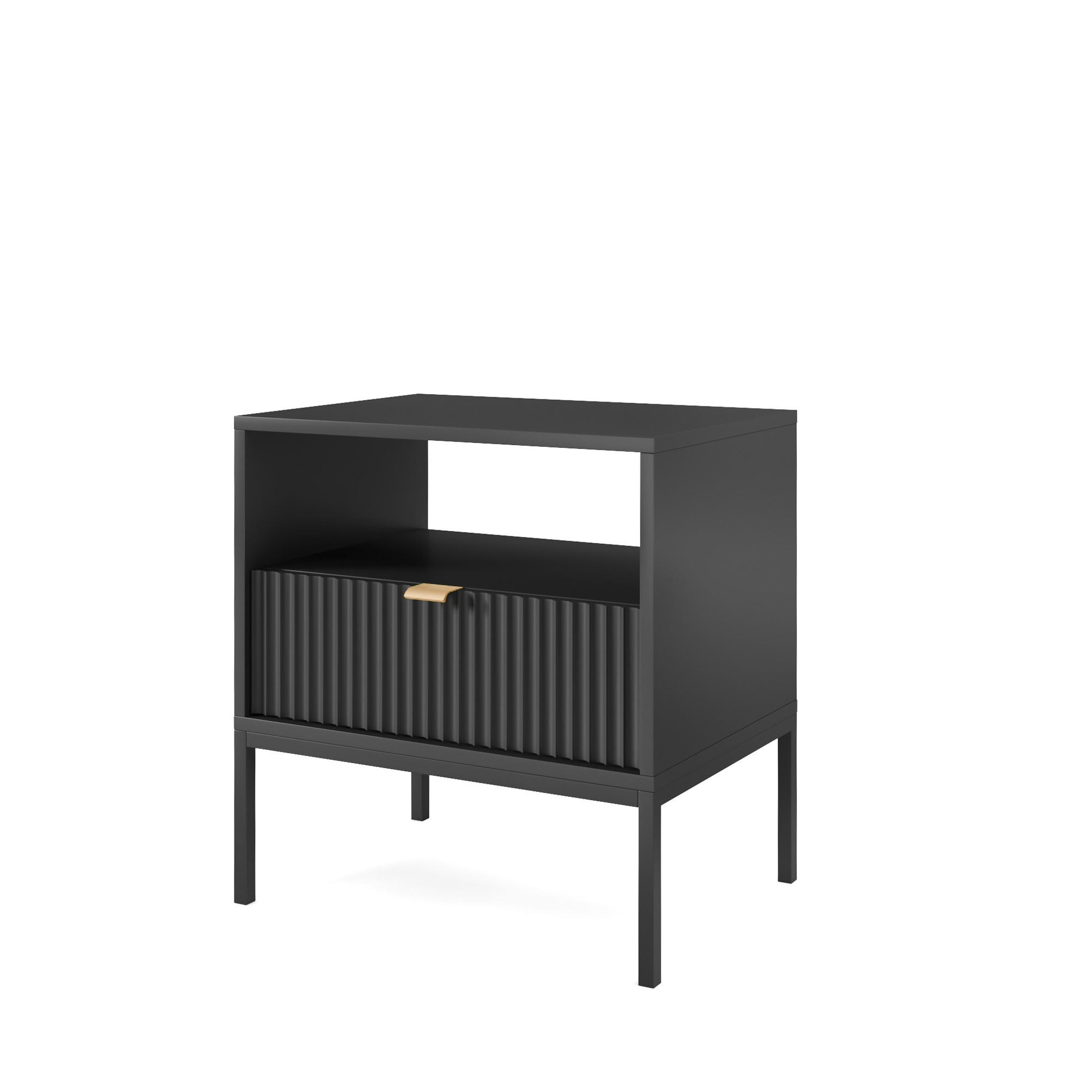 NACHTTISCH STELLARE 54/56/39 cm Schwarz - Schwarz, Holzwerkstoff (54/56/39cm) - MASSENO
