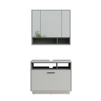 SADA KOUPELNOVÉHO NÁBYTKU Beatrice Šedá/antracitová - šedá/antracitová, kompozitní dřevo (80/64/35cm) - Vicco