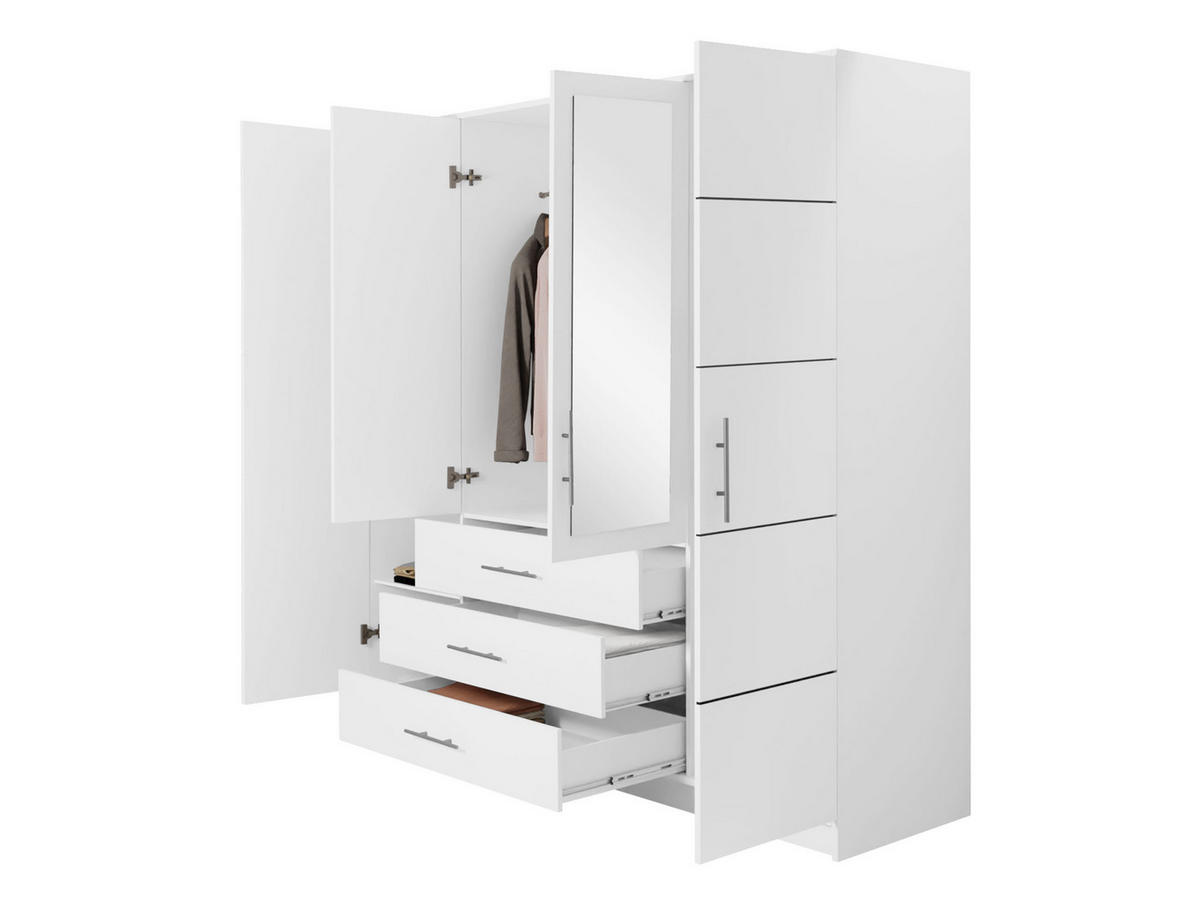 KLEIDERSCHRANK Bali D4 + Schrankaufsatz - Silberfarben/Sonoma Eiche, Holzwerkstoff (196/245/58cm) - MIRJAN24
