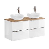 DOPPELWASCHTISCH 120.4cm April Weiß - Weiß, Holzwerkstoff (120.4/59/46cm) - Petits-meubles