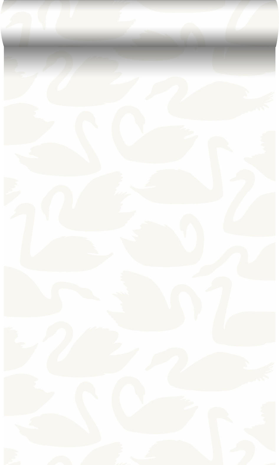 TAPETE Schwäne 53 cm x 10.05 m - Weiß, Papier (53/0.1cm) - Origin Wallcoverings