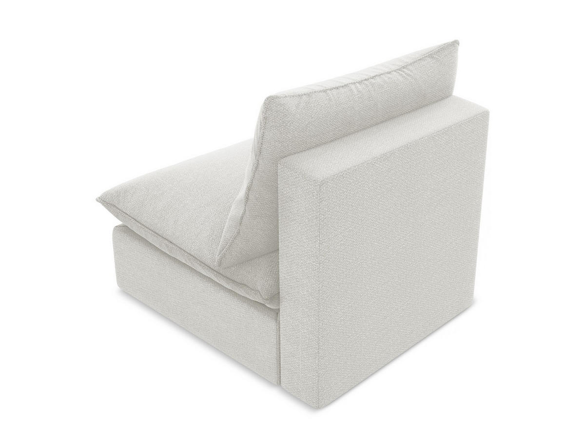 SOFAELEMENT Bouclé Stoff Weiß - Schwarz/Weiß, Holzwerkstoff/Kunststoff (75/77/90cm) - Makamii