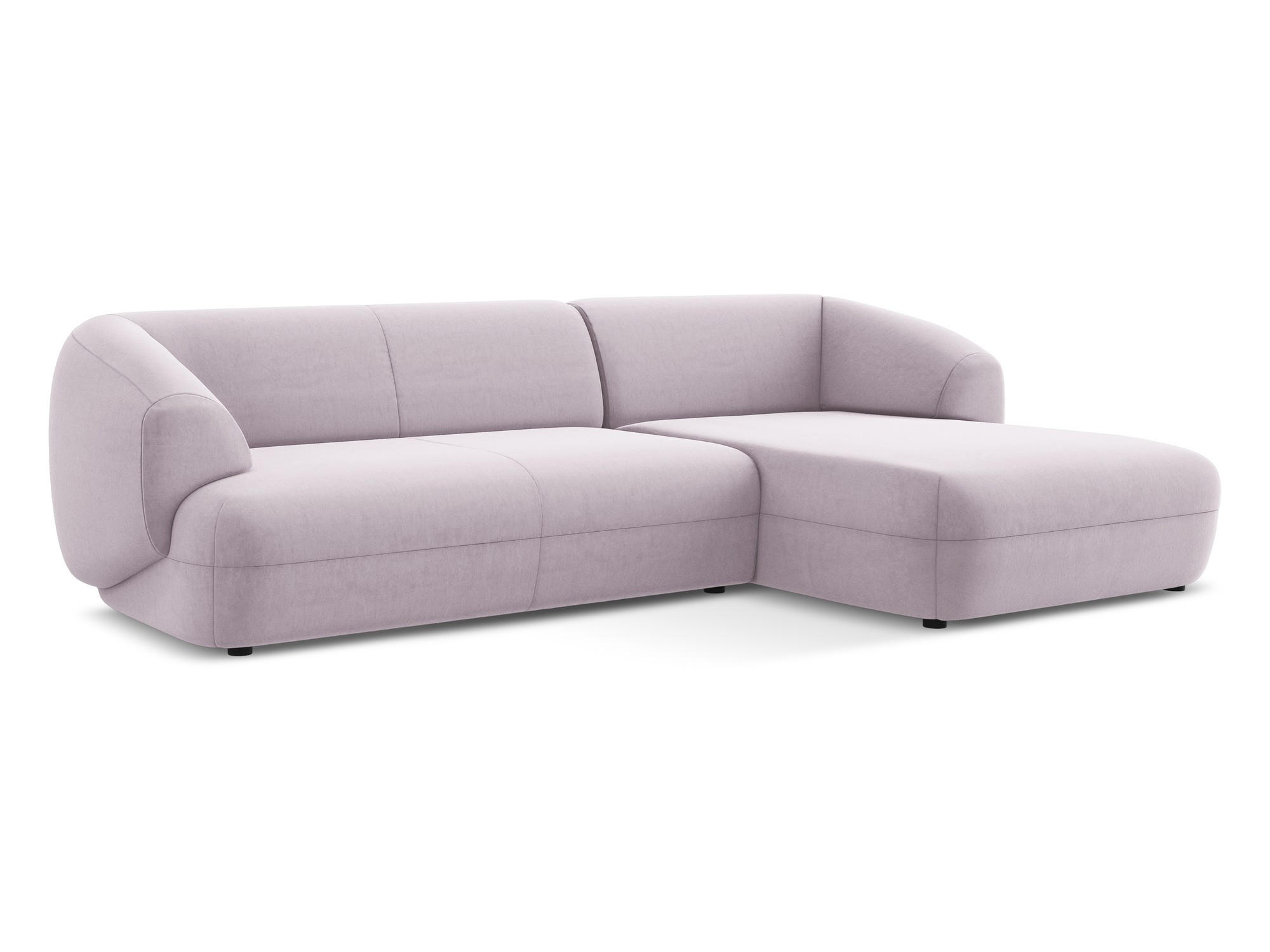 ECKSOFA Rechts Samt Stoff Violett - Lila/Flieder, Kunststoff/Textil (280/156cm) - Makamii