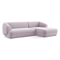 ECKSOFA Rechts Samt Stoff Violett - Lila/Flieder, Kunststoff/Textil (280/156cm) - Makamii