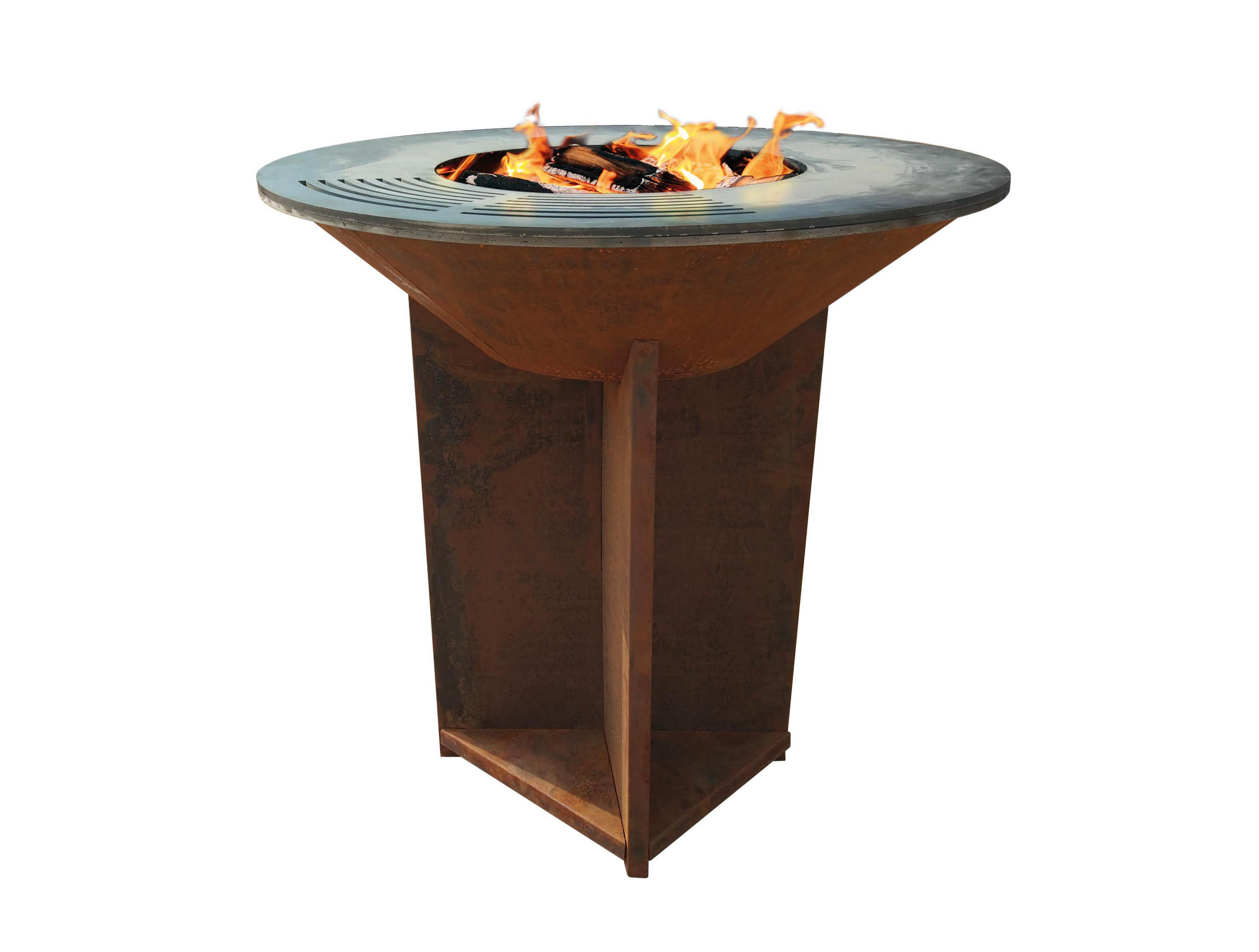 HOLZKOHLEGRILL Feuerschale Braun inkl. Schutzhülle - Braun, Metall (98/100/98cm) - Purline