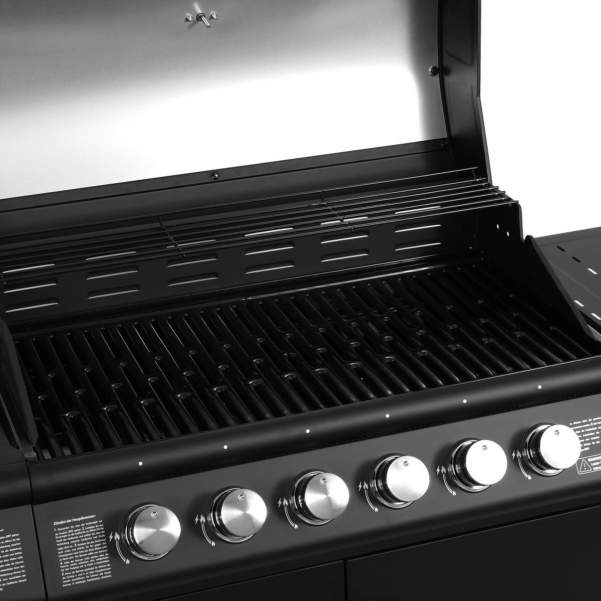 GASGRILL RED 6+1 - Schwarz, Metall (135/114/54cm) - TAINO