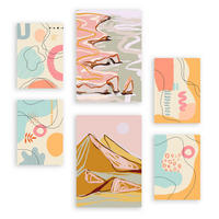 POSTER Set Mit 6 Linienufer In Kulissen Abstracts Ästhetische Dekorative Gemälde Für Ihr Wohnzimmer, Schlafzimmer, Zuhause A3 & A4 Rahmenlos - Klar, Papier (29/3cm) - Nacnic