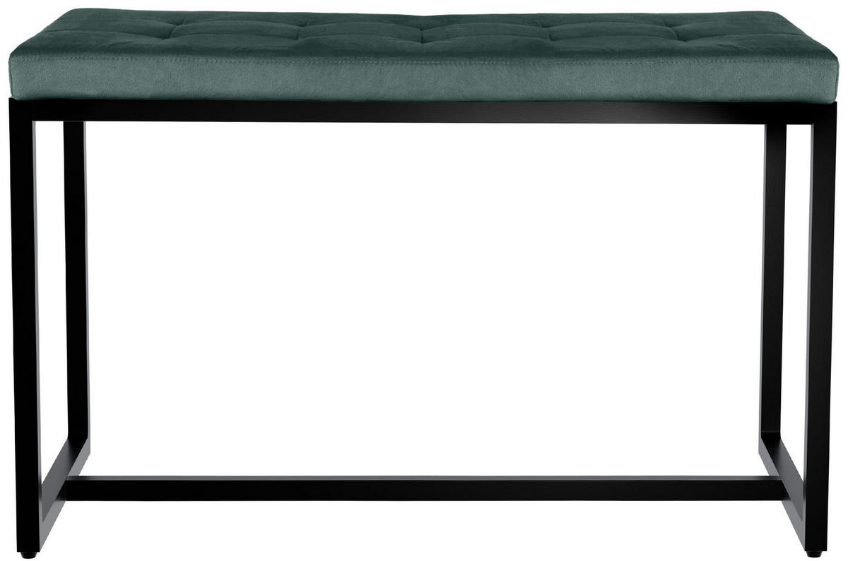 SITZBANK 100/40 cm Samt grün - Schwarz/Grün, Textil/Metall (100/48/40cm) - CLP
