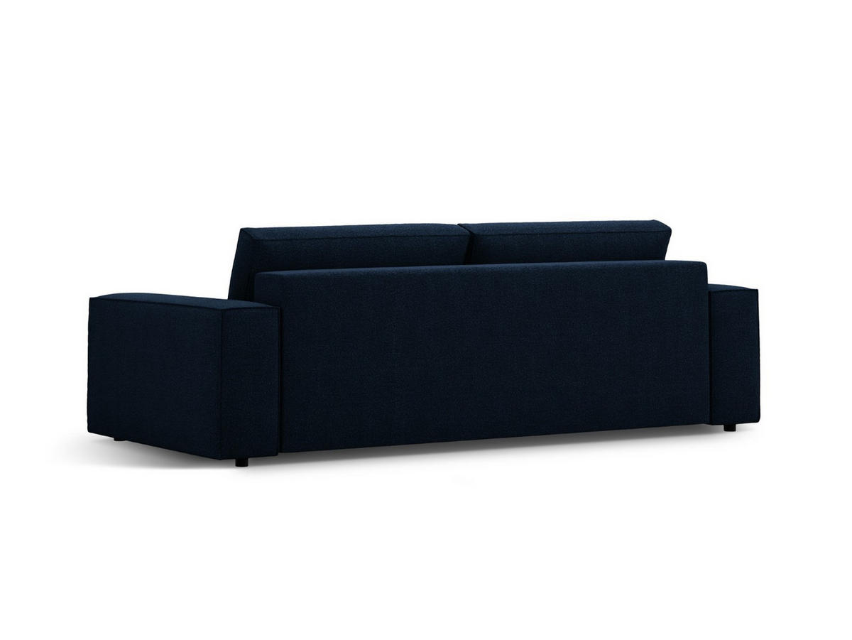 SOFA ausklappbar mit Bettkasten Jodie aus Boucle dunkelblau 3 Sitzplätze - Dunkelblau, Textil (107/86/247cm) - Micadoni