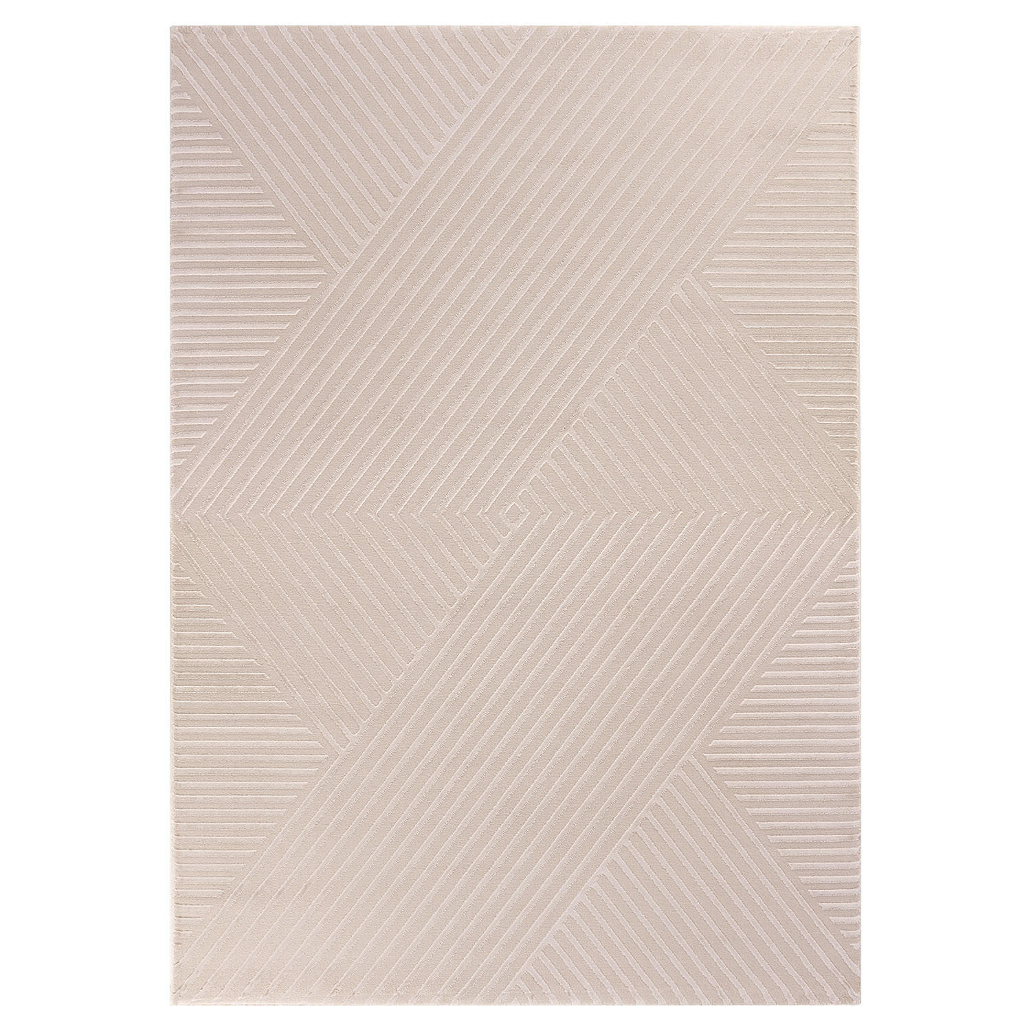 TEPPICH Kurzflor Skulptural Modern Waschbar Schlafzimmer Strapazierfähig Beige 160x230 cm – ILLER - Beige, Textil (160/230cm) - KADIMA DESIGN