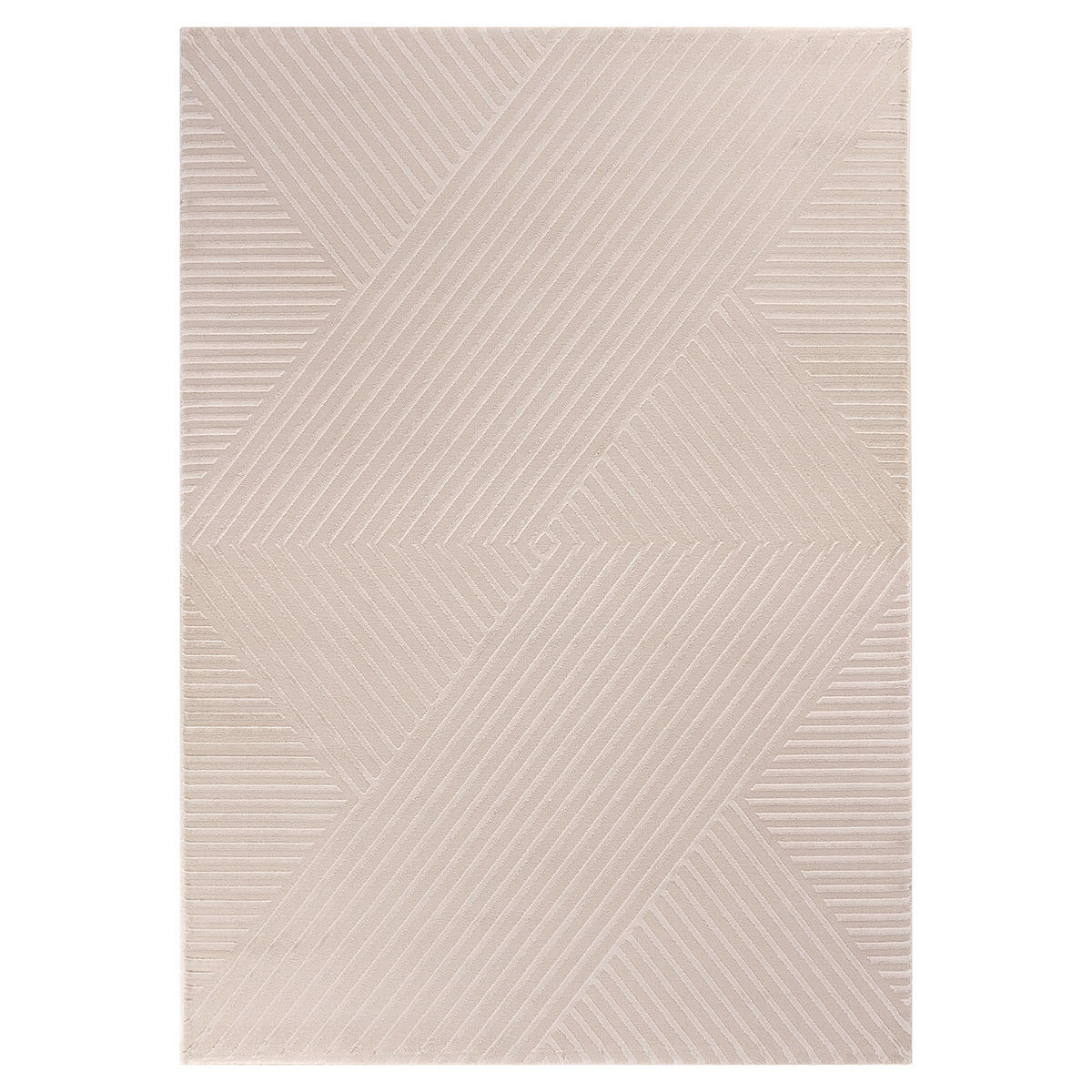 TEPPICH Kurzflor Skulptural Modern Waschbar Schlafzimmer Strapazierfähig Beige 160x230 cm – ILLER - Beige, Textil (160/230cm) - KADIMA DESIGN