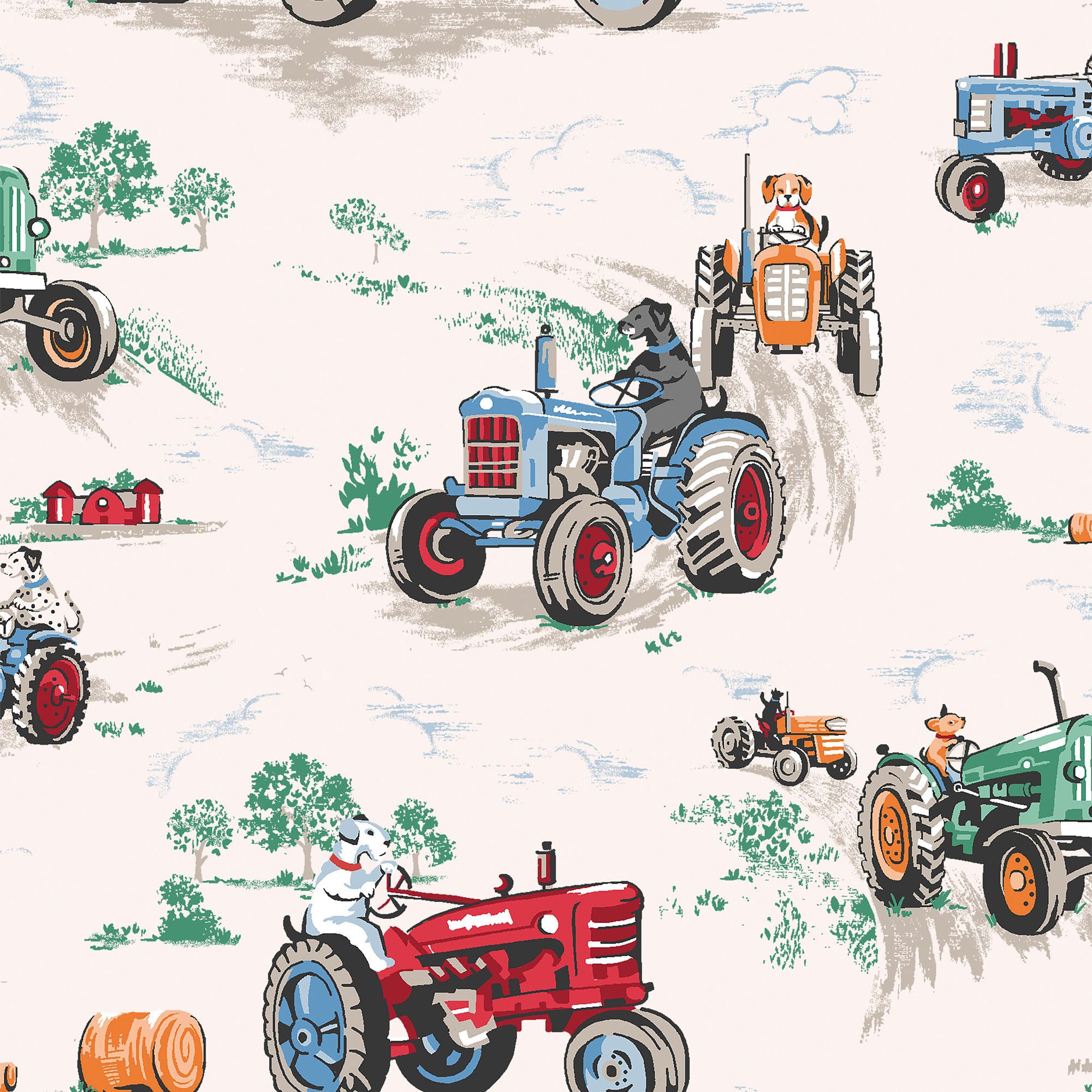 VLIESTAPETE Traktor - Multicolor, Papier/Kunststoff (52/1000cm)