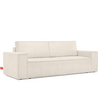 3-SITZER-SCHLAFSOFA NAPI in Pet Friendly Cord-Stoff, ecru - Ecru/Schwarz, Textil (244/89/101cm) - KONSIMO®