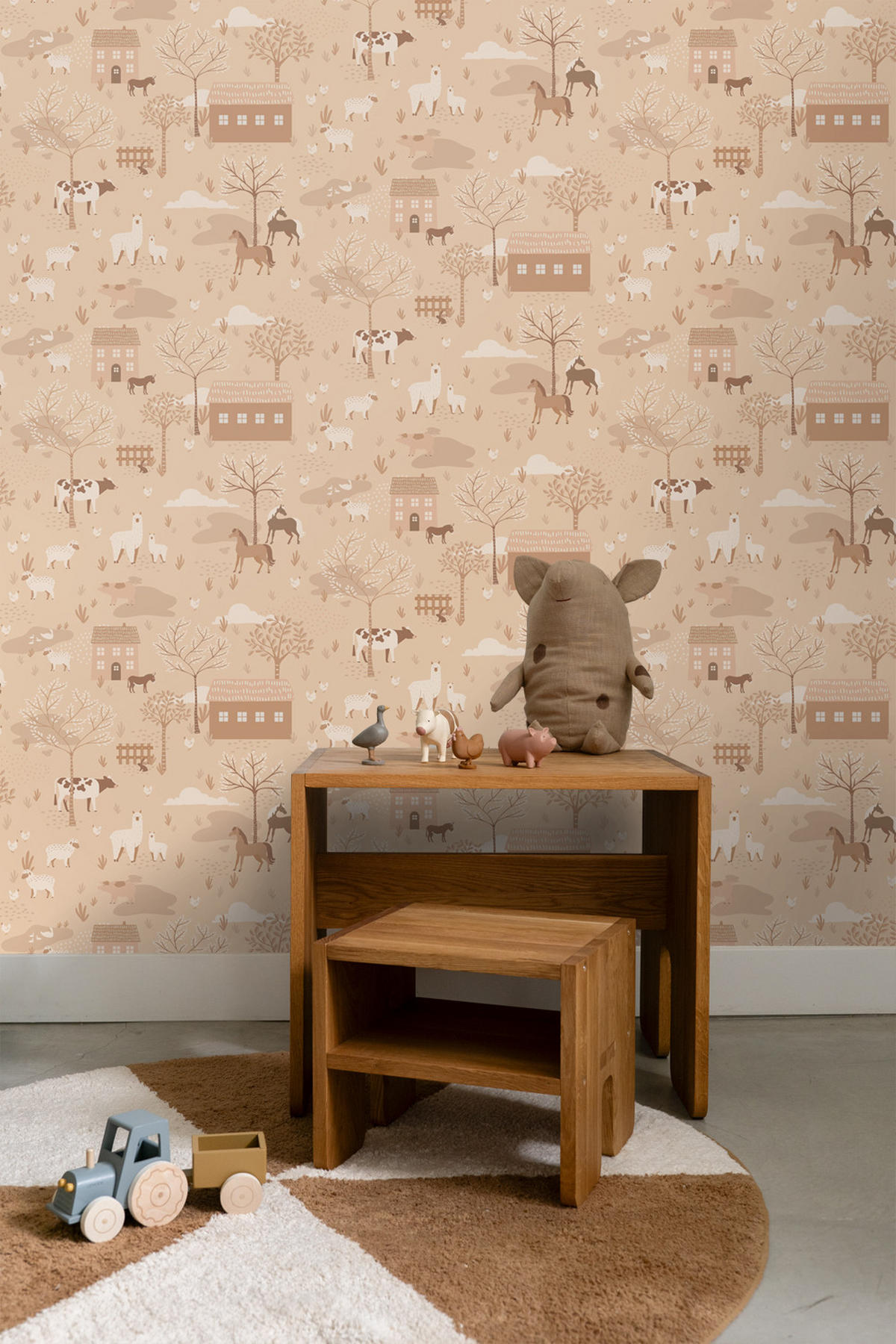 TAPETE Bauernhof 50 x 900 cm - Pink, Papier (50/0.1cm) - ESTAhome