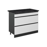 SPODNÍ SKŘÍŇKA KUCHYŇSKÉ LINKY R-Line, Bílá/Antracit, 100 cm pracovná doska antracitová - bílá/antracitová, kompozitní dřevo (100/81.6/60cm) - Vicco