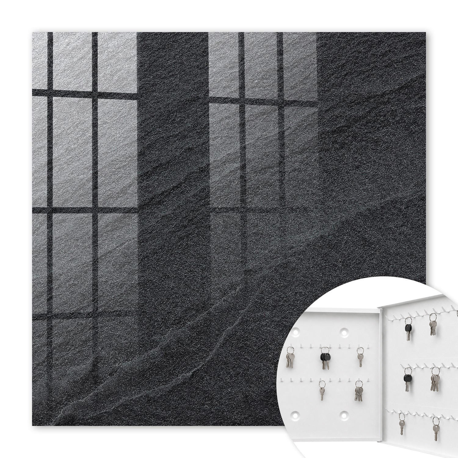 Tulup Schlüsselbox Schwarz 30x30x5 cm