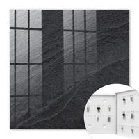 SCHLÜSSELBOX Weiß 30x30 cm – Türöffnung nach rechts - Steinstruktur - Schwarz, Metall (30/30/5cm) - TULUP