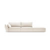 RECHTES-SOFA Kaelle aus Samt leichtes beige 4 Sitzplätze - Creme, Textil (110/85/264cm) - Micadoni