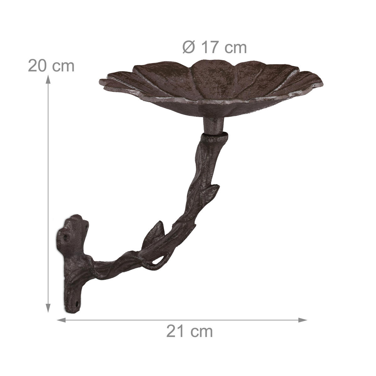 VOGELTRÄNKE - Braun, Metall (17/20/21cm) - Relaxdays