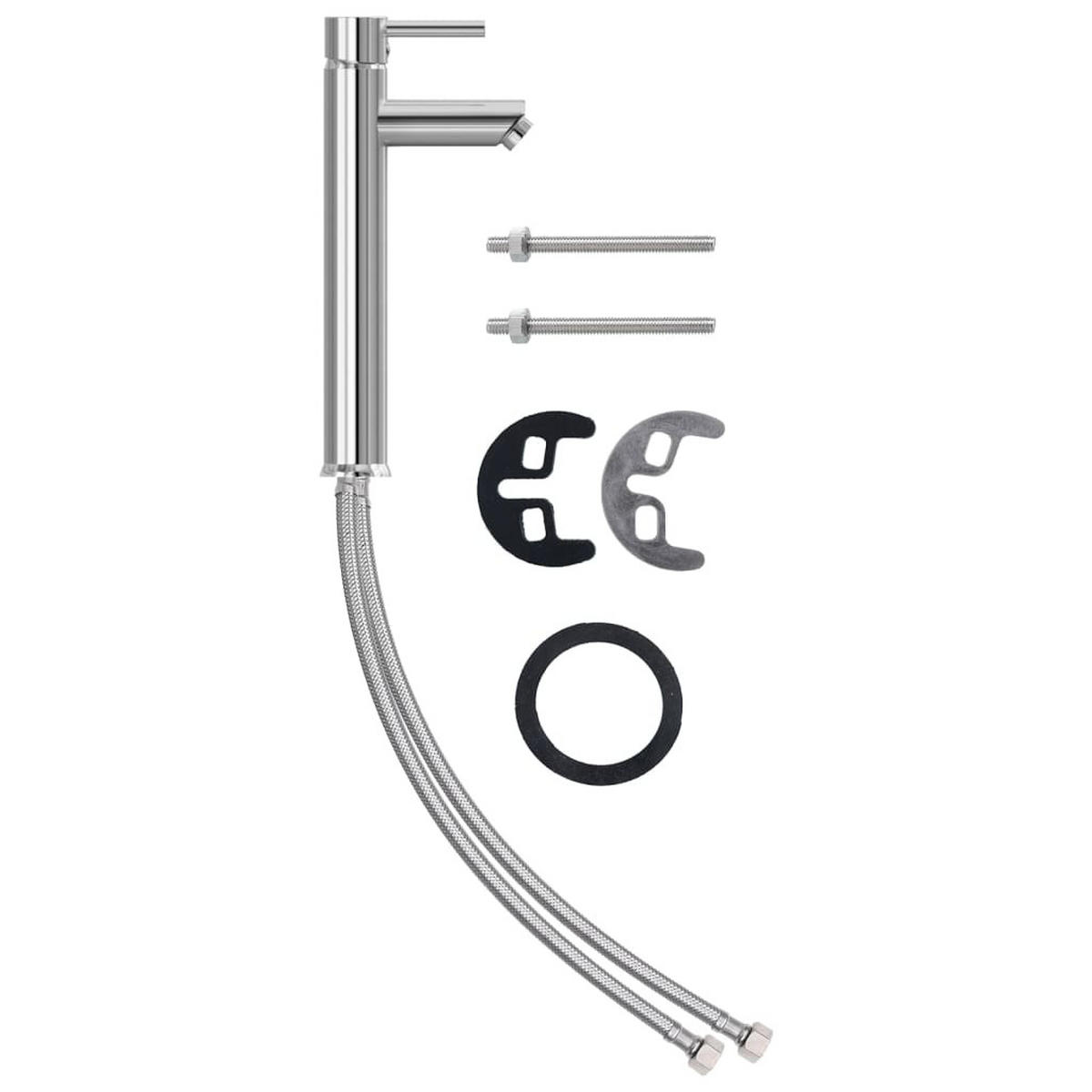 WASCHBECKEN mit Waschtischarmatur Lavigne 42/42/13 cm - Hellgrau, Keramik (42/13/42cm) - Nettlife