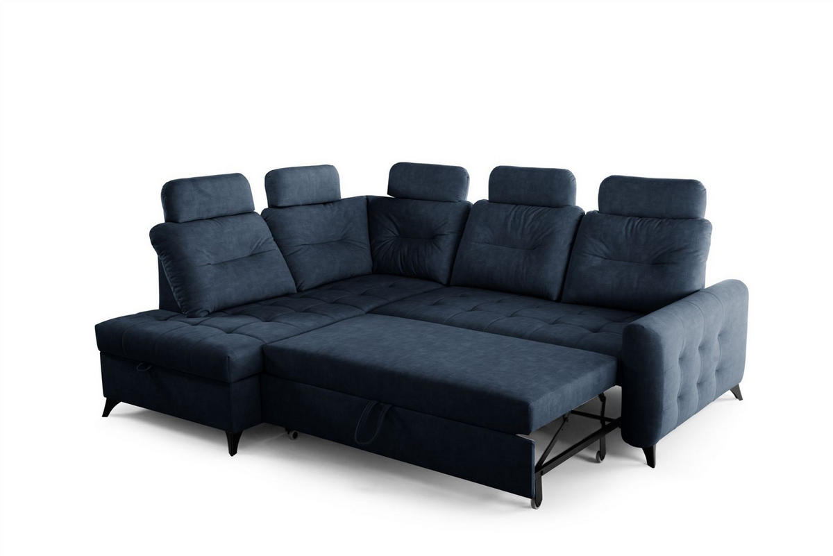 ECKSOFA Wendie - Dunkelblau, Holzwerkstoff/Textil (200/250cm) - Fun Möbel