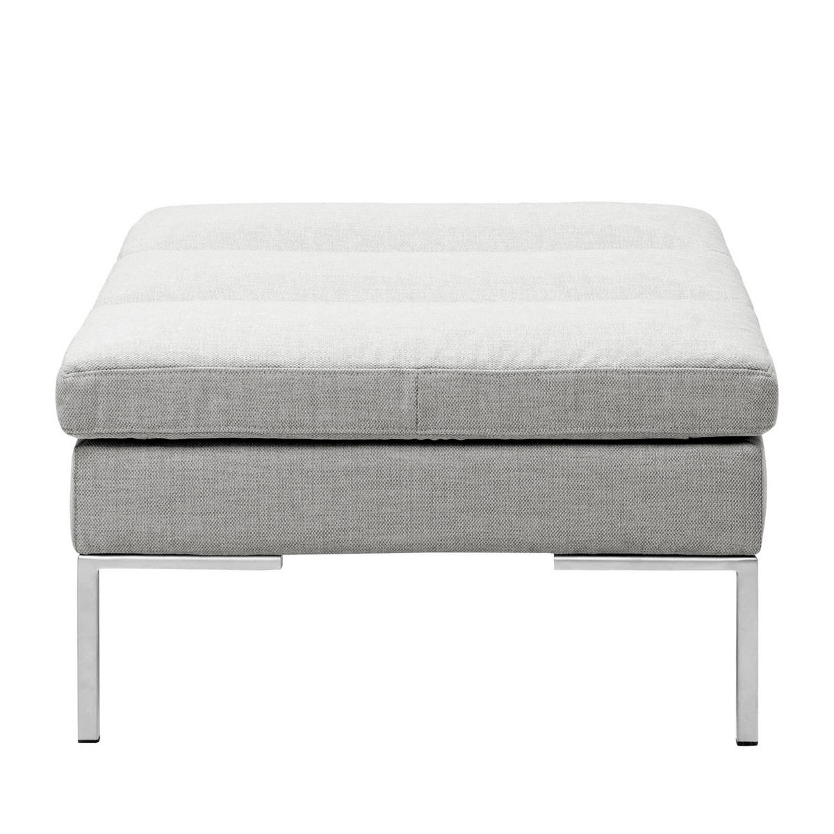 POLSTERHOCKER - Chromfarben/Hellgrau, Textil/Metall (108/40/69cm) - home24