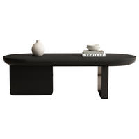 COUCHTISCH 119.7/49.8/35.5cm,Ovaler Tisch,Beistelltisch aus MDF,Schwarz - Schwarz, Holz (49.8/119.7/35.5cm) - LVHOM