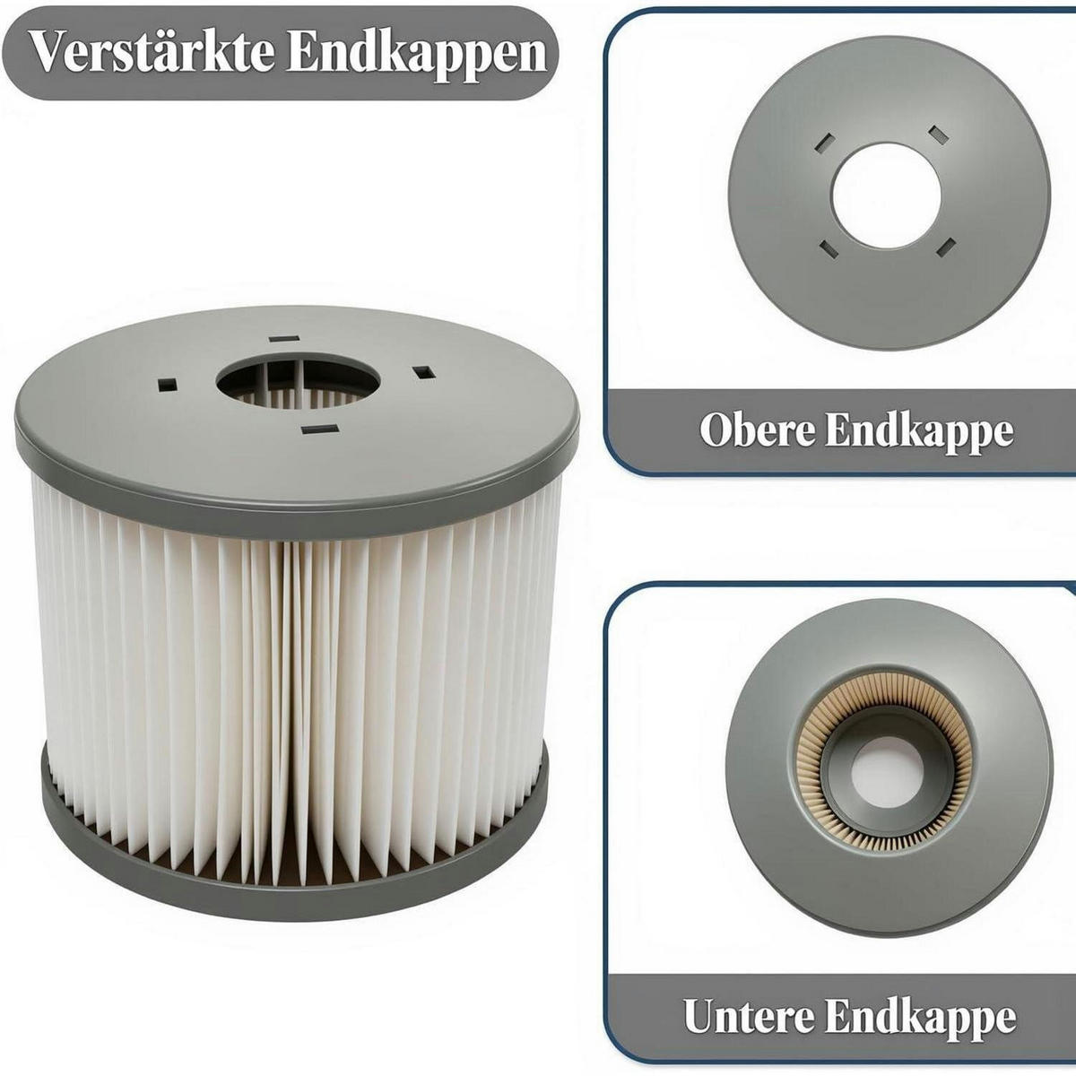 FILTERKARTUSCHEN 12er Set für Whirlpool ab 2020 - Grau, Kunststoff (11/7/11cm)