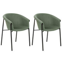 ÉTKEZŐSZÉK 2 darabos Szett Poliészter Zöld Ames - zöld, textil/fém (57/80/56cm) - Beliani